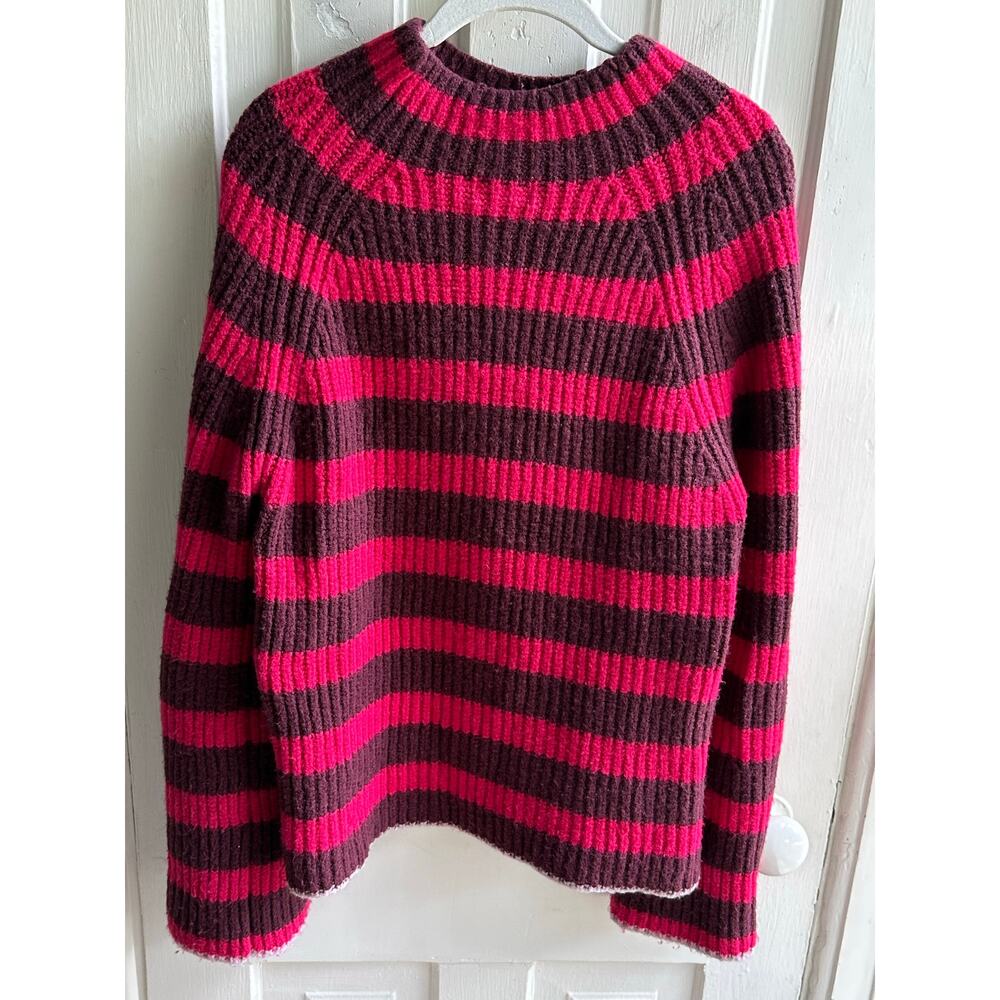 Maeve by Anthropologie Striped Yak Blend Sweater – Pink & Brown | Size Medium - Picture 4 of 9